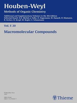 cover image of Houben-Weyl Methods of Organic Chemistry Volume E 20 Supplement